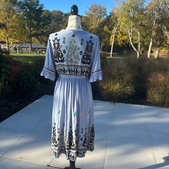 🌿 Shineflow Embroidered Boho Midi Dress – Size M - Picture 2 of 6